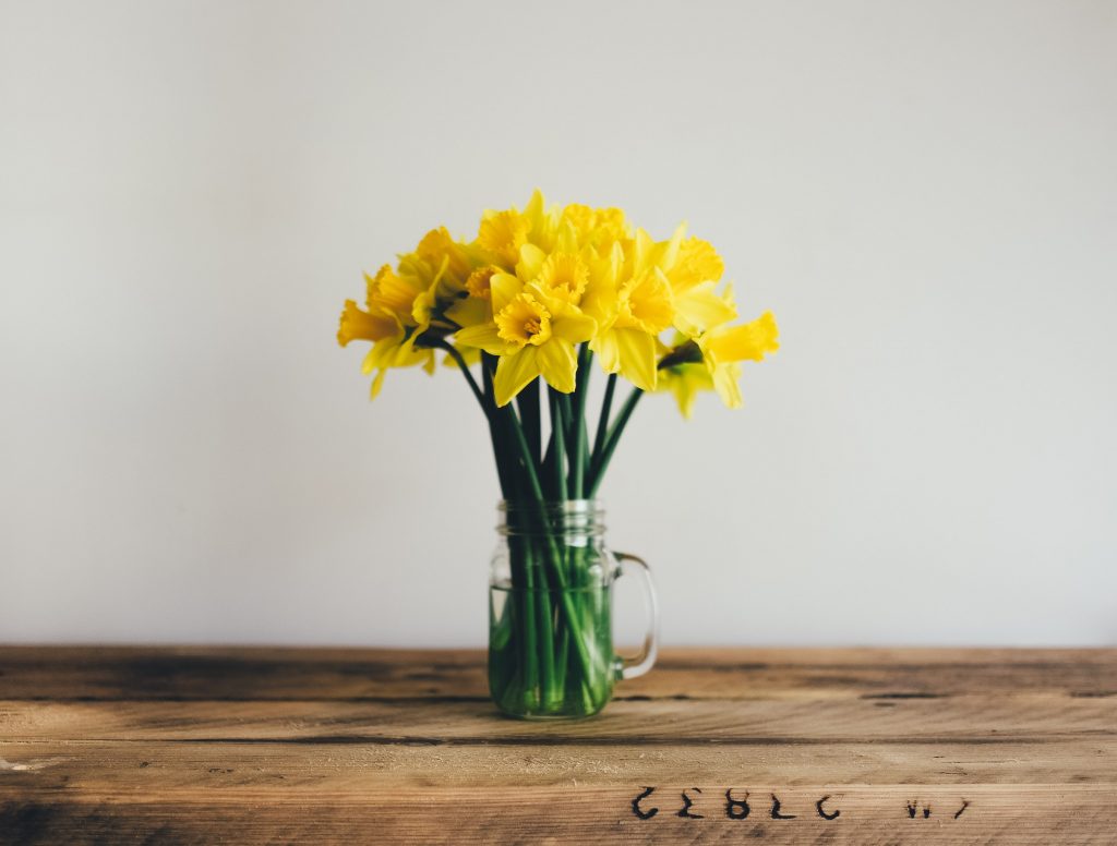 flowers on table